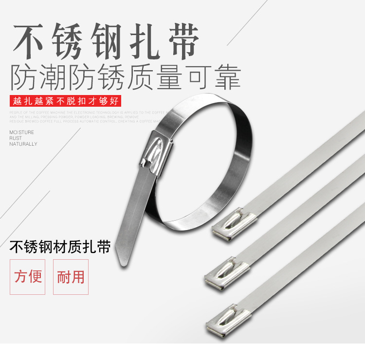 316不锈钢扎带 广州自锁式扎带 7.9mm 不锈钢扎带生产厂家